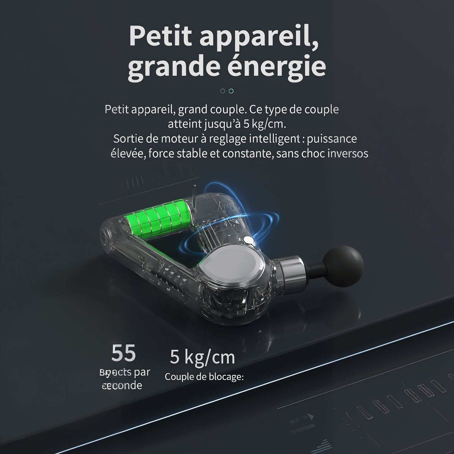 Kōra™ TriGun – Pistolet de massage musculaire premium