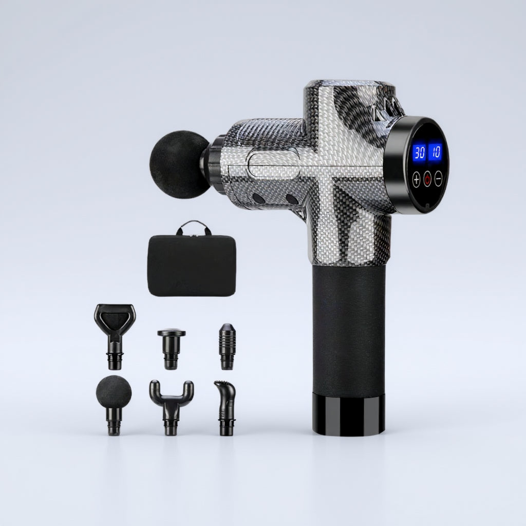 Pistolet de massage Professionnel Kōra™ – 30 vitesses & 6 embouts pro