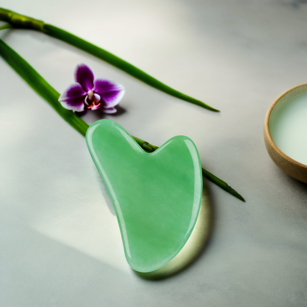 Gua Sha en Jade Naturel Kōra™ – Massage & Bien-Être