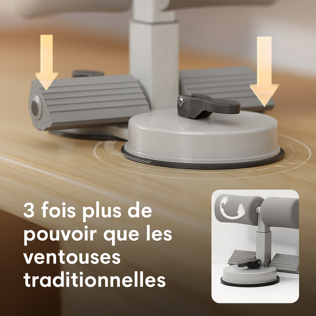 Barre abdominale Kōra™ – Double ventouse & hauteur réglable