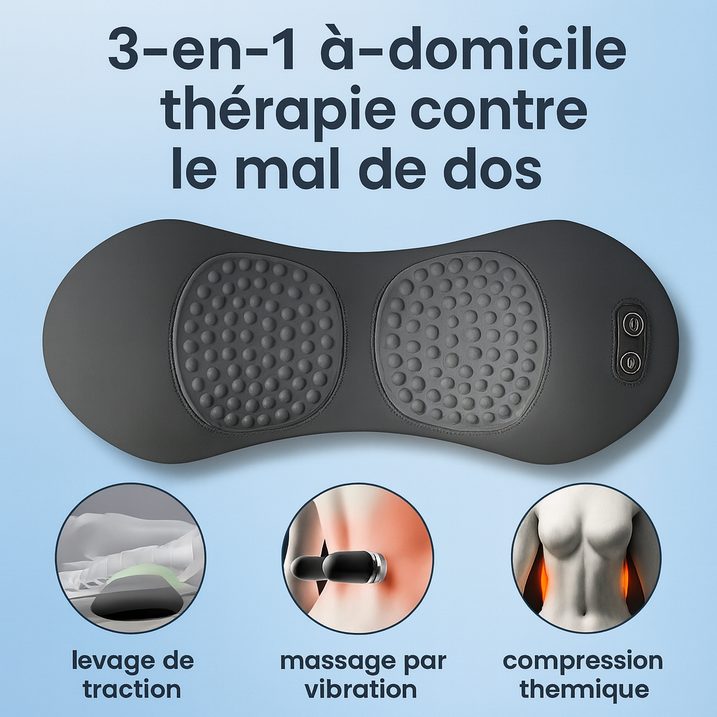 Kōra™ Oreiller de Massage 3-en-1 Intelligent Chauffant et Vibrant