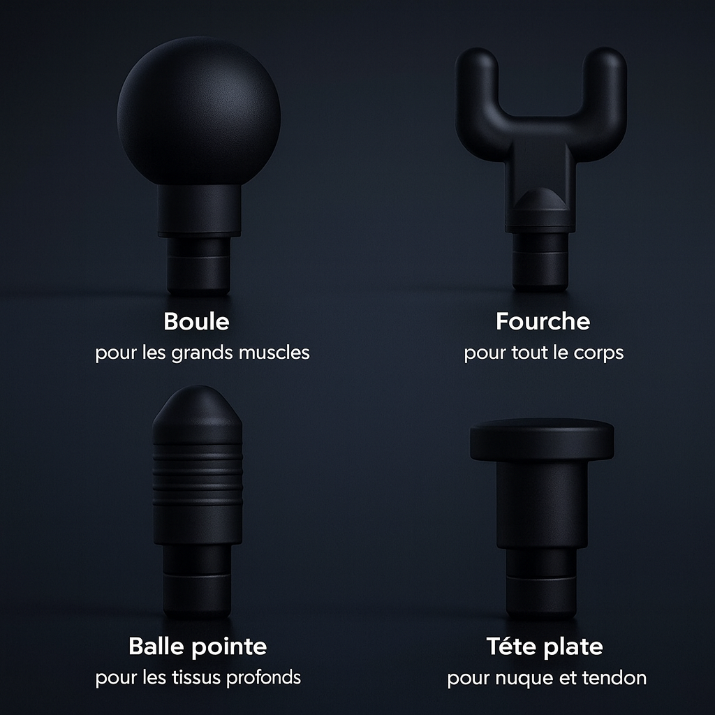 Pistolet de massage Professionnel Kōra™ – 30 vitesses & 6 embouts pro