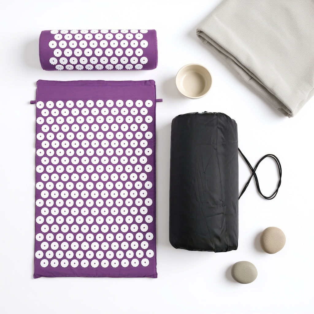 Kōra™ Set d’Acupression – Tapis & Oreiller de Massage Thérapeutique