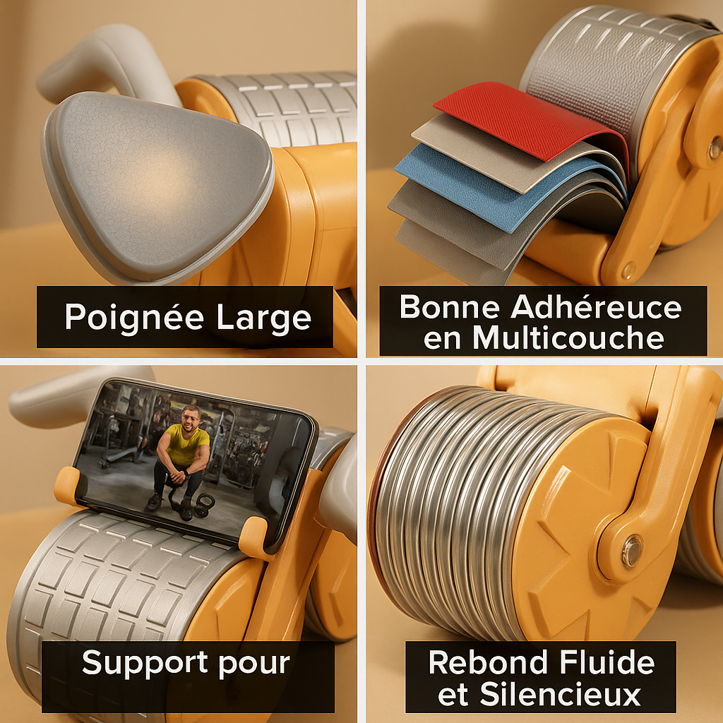 Roue abdominale Kōra™ – Rebond automatique & double stabilité