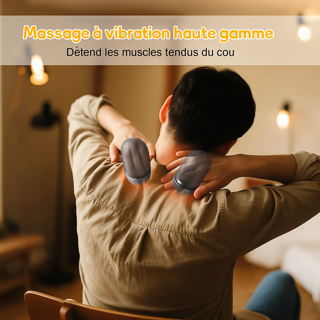 Kōra™ Oreiller de Massage Cervical 3-en-1 Chauffant et Vibrant