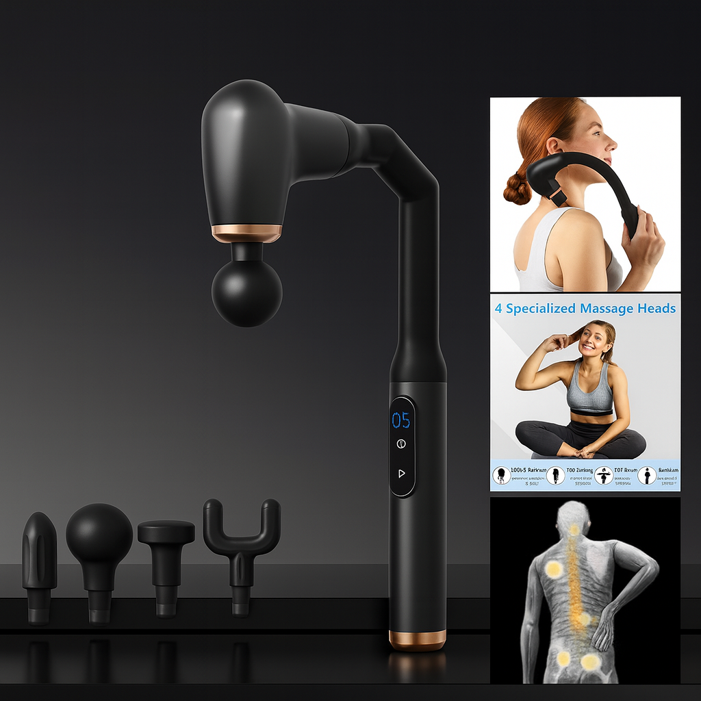 Kōra™ Pistolet de Massage Intelligent à Poignée Longue