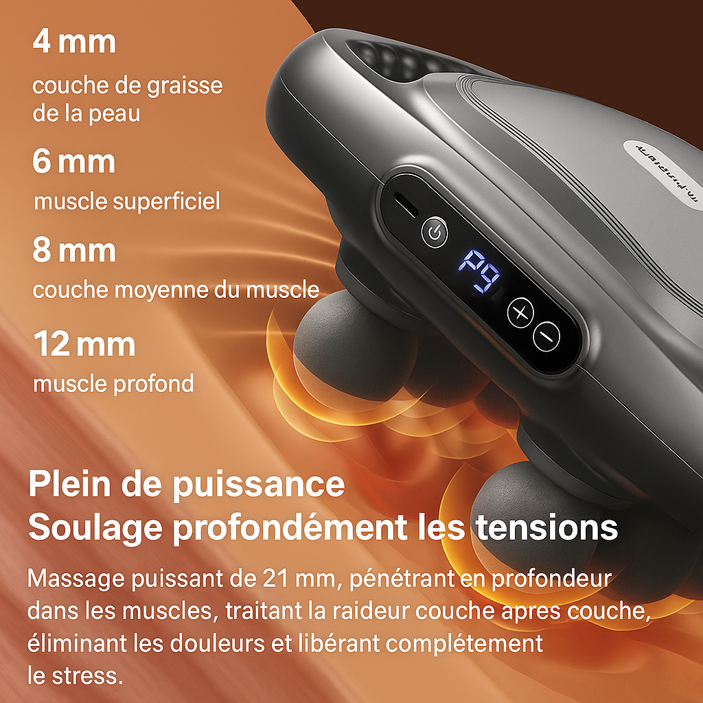Kōra™– Pistolet de massage à fascia multi-têtes