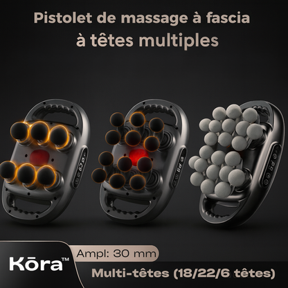 Kōra™– Pistolet de massage à fascia multi-têtes