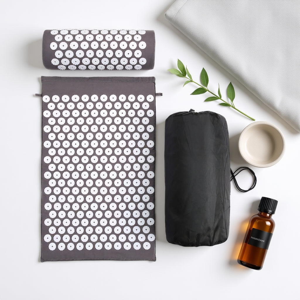 Kōra™ Set d’Acupression – Tapis & Oreiller de Massage Thérapeutique