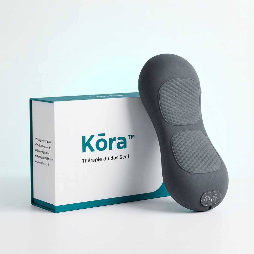 Kōra™ | Oreiller de Massage 3-en-1 Intelligent Chauffant et Vibrant